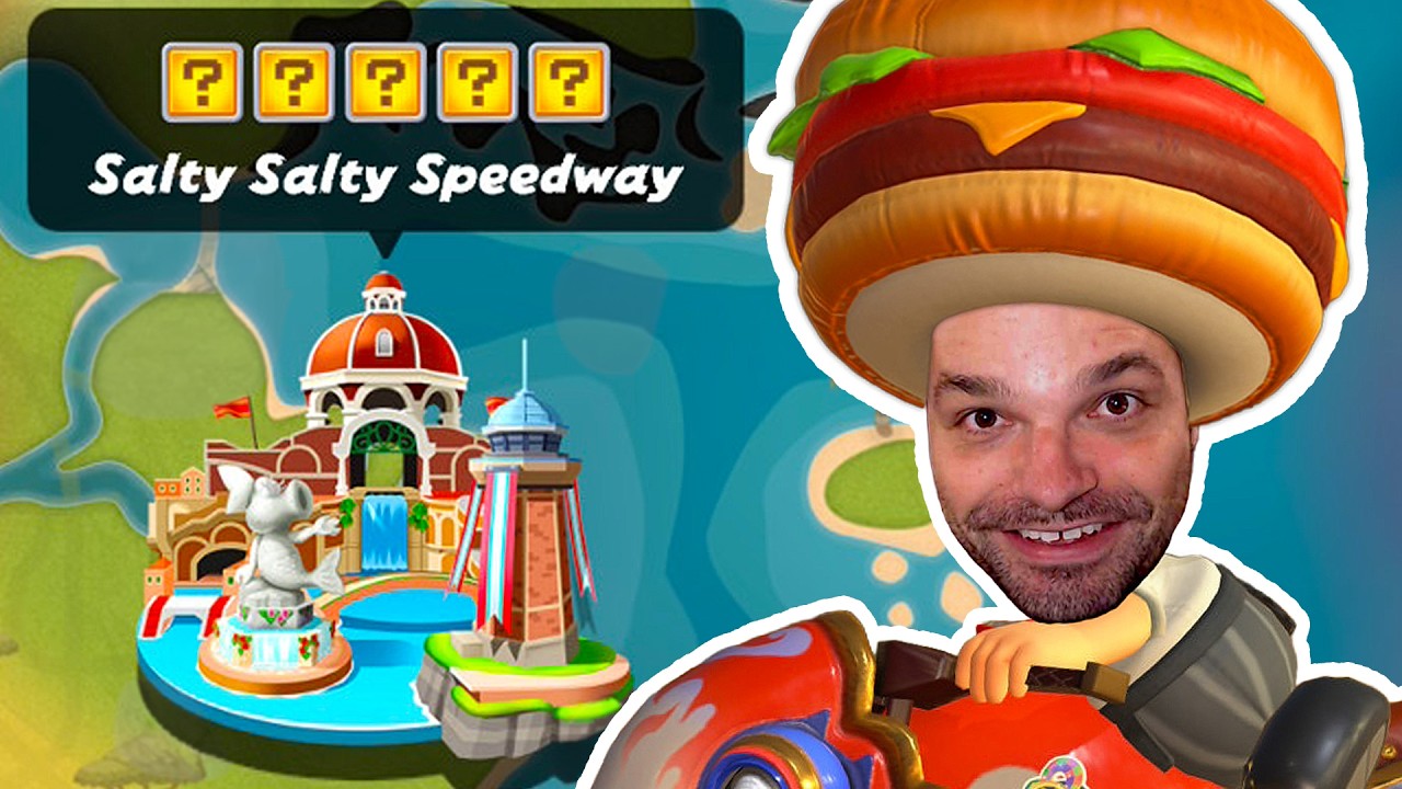 Mario Kart World: Salty Salty Speedway – Расположение всех скрытых панелей со знаком вопроса (Рук...