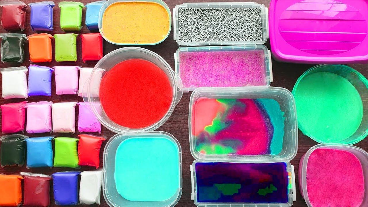 Mixing Relaxing Crunchy and Satisfying Slime - Less Stress