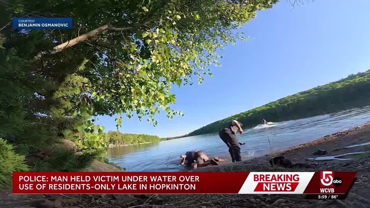 New video appears to show man holding victim's head under water at Mass. lake