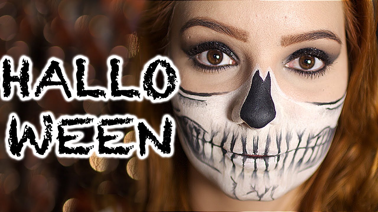 TUTORIAL:  METADE DO ROSTO DE CAVEIRA COM MAQUIAGEM por Nayara Rattacasso