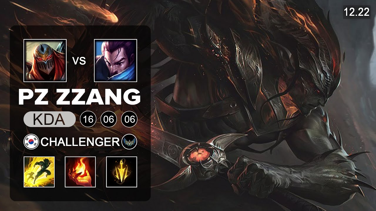 Pz ZZang Yasuo vs Zed Mid - KR Challenger - Patch 12.22 Season 12