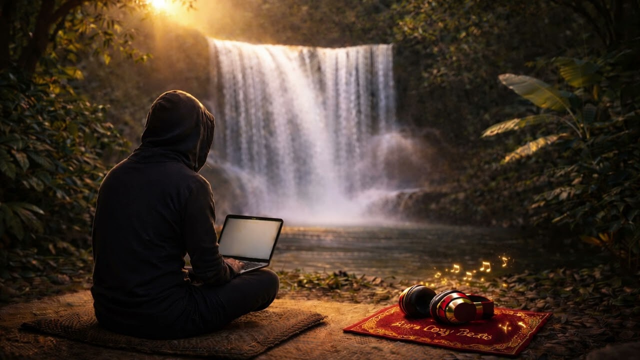 Deep Focus Ambient Chill Beats for Study & Work | Jungle Waterfall Retreat ✨