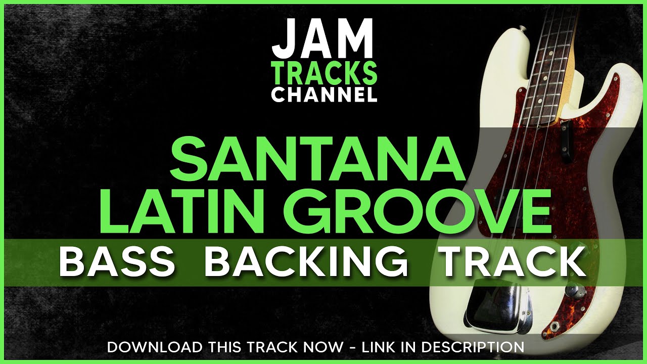 Bass Backing Track : Santana Latin Groove Jam Track in Gm