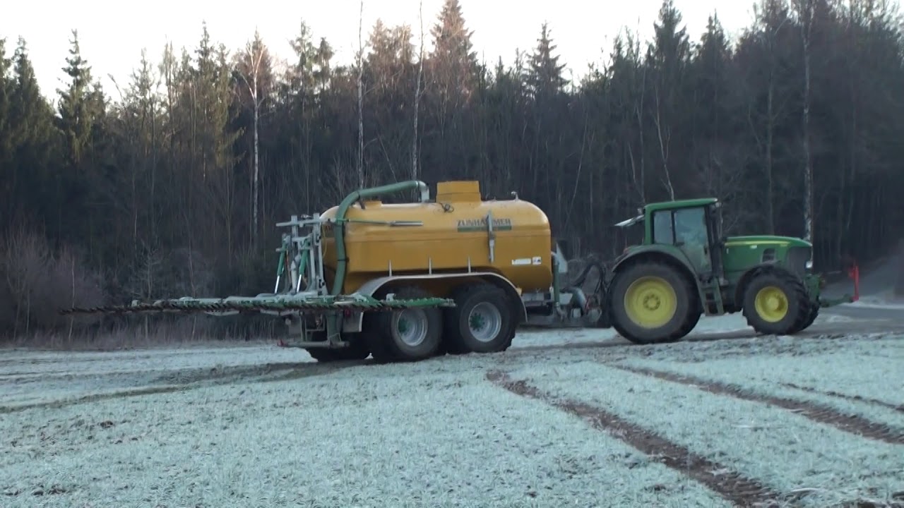 JohnDeere + Zunhammer Gülleausbrinung mit Schleppschuhverteiler