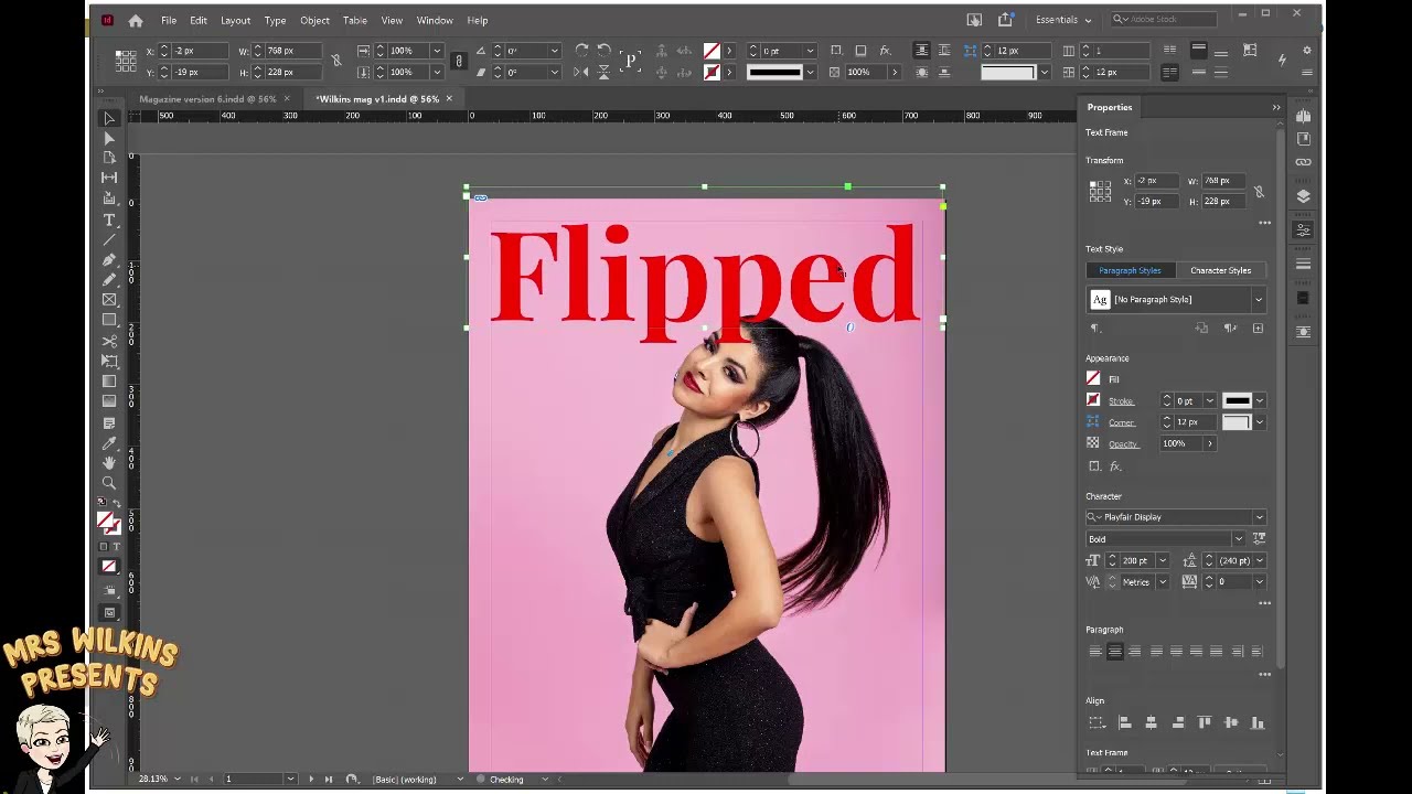 Adding a masthead - InDesign Digital magazine cover part 3