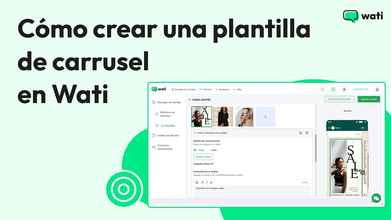 Cómo crear una plantilla de carrusel en Wati