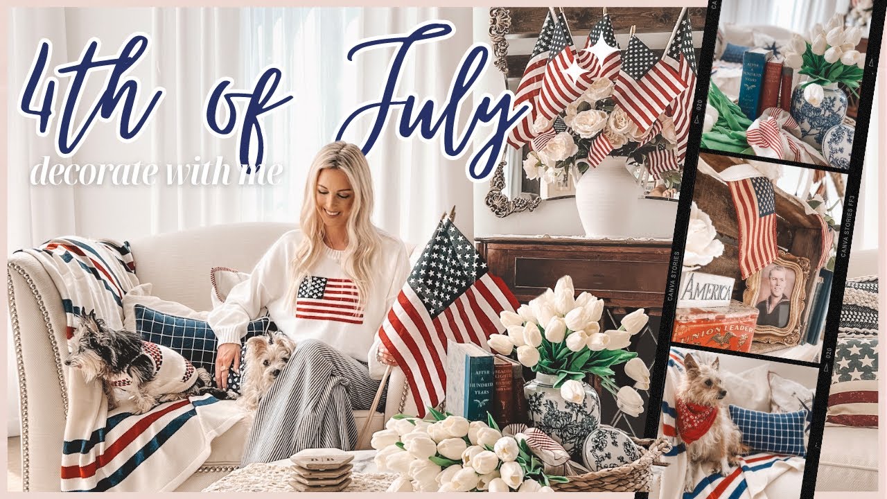 🇺🇸 NEW! PATRIOTIC DECORATE WITH ME | SIMPLE DECOR FOR JULY 4TH | NOSTALGIC PATRIOTIC SUMMER DECOR