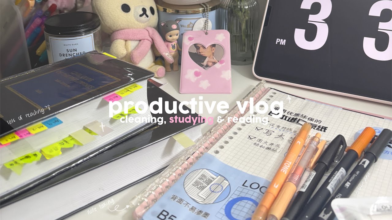 study vlog 📖 | lots of reading, studying, note-taking, desk makeover