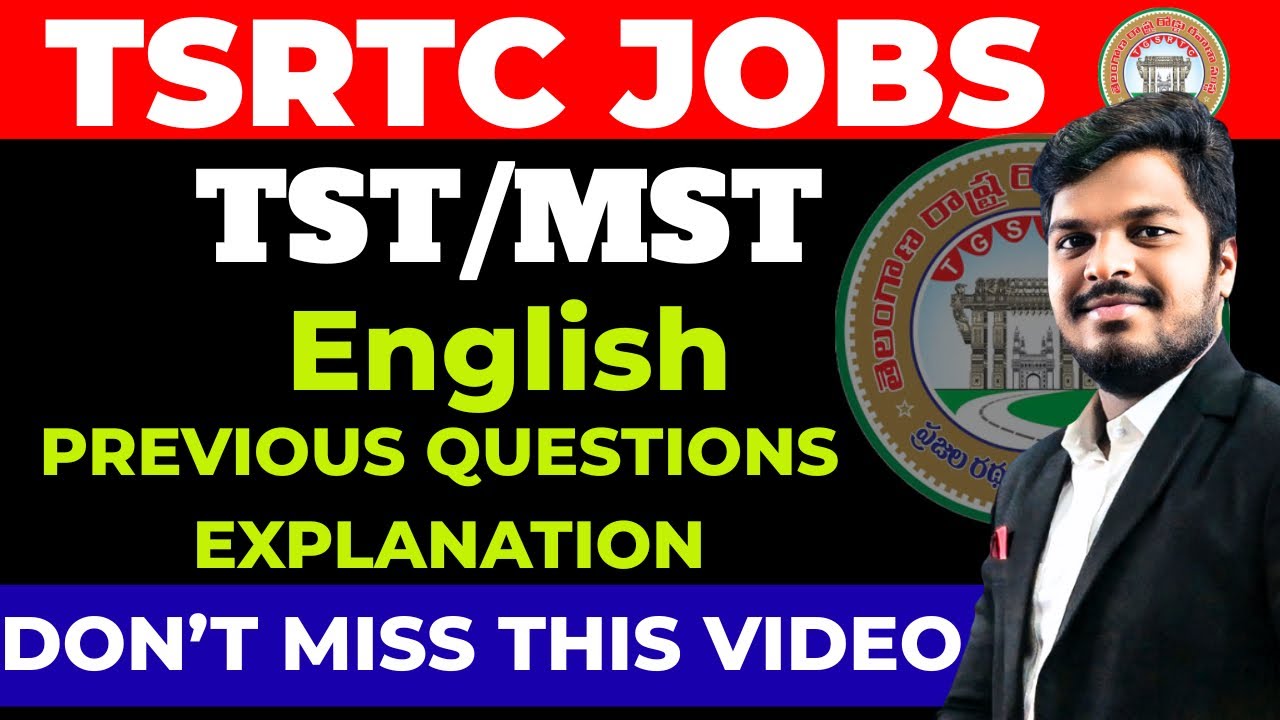 TSRTC- TST/MST EXAMS ENGLISH CLASSES -ENGLISH PREVIOUS QUESTIONS EXPLANATION BY SANDEEP SIR
