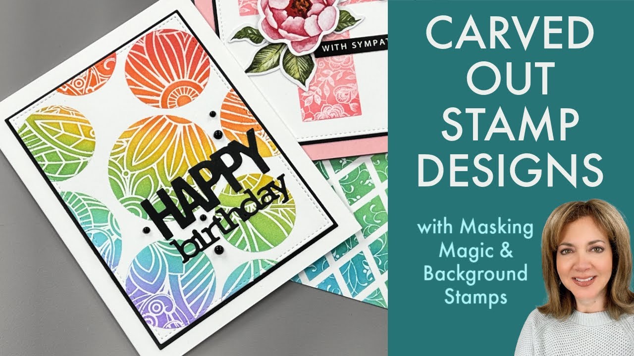 Carved Out Stamp Designs with ANY Background Stamp!