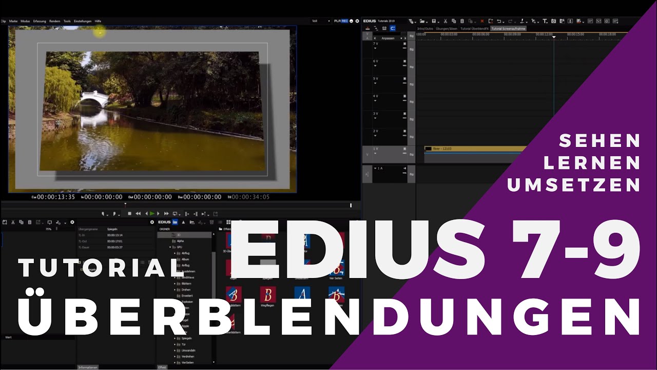 EDIUS - Überblendungen, welche Arten gibt es und worauf zu achten ist.