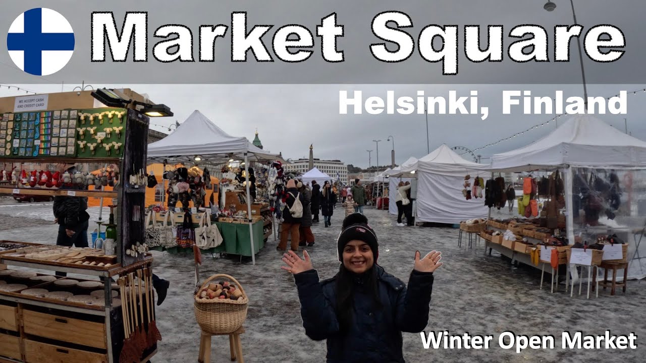 Helsinki Market Square | Winter Open Market | Helsinki Finland | Indian Outside India (4K)