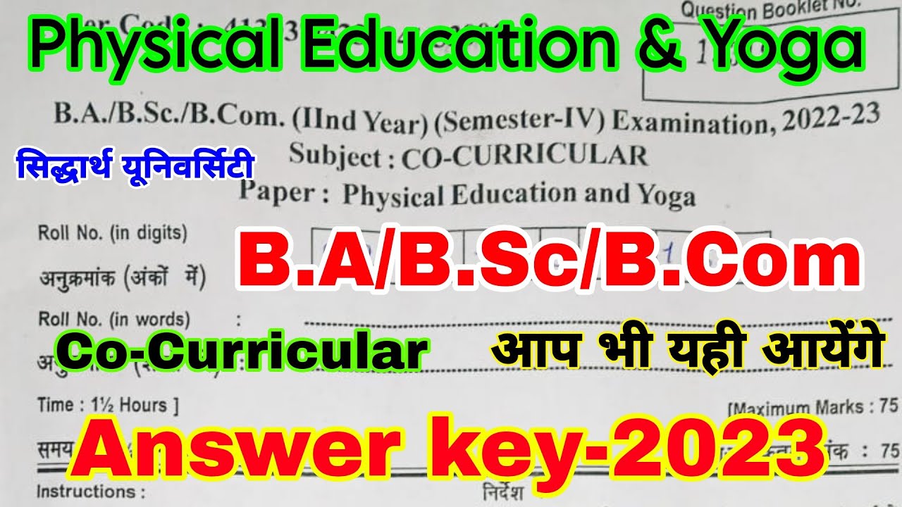 🔴Live | Physical education & Yoga | Co-Curricular BA BSc BCom 4th semester 2023 | solved model paper