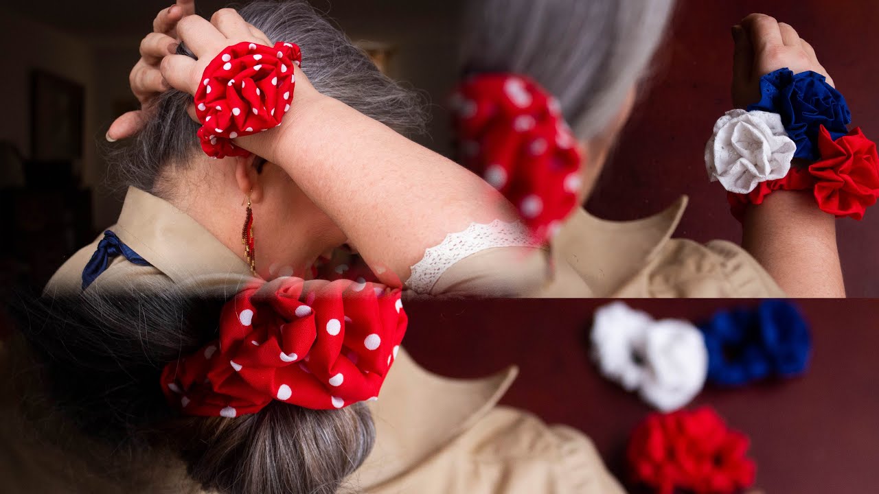 SCRUNCHIE FLOR/COLETERO FLOR Precioso/ En 15 minutos puedes hacer este accesorio para el cabello