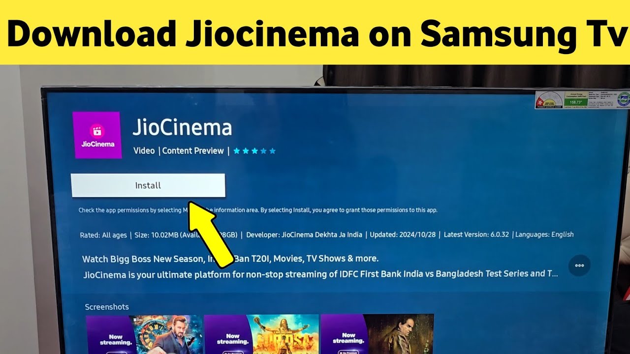 How to install & download Jiocinema on samsung tv