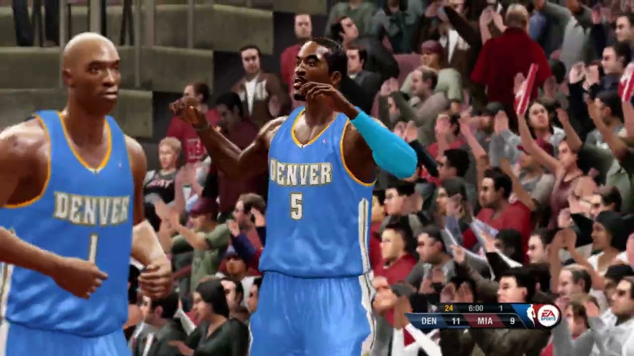 NBA Live 10 Gameplay - Denver Nuggets vs Miami Heat