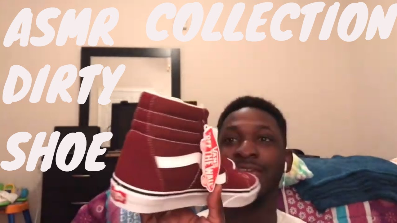 ASMR SHOE COLLECTION!!!!!! Gum Chewing| Whisper| Rubbing | Shoe Tapping |Dirty Vans|Water Sound pt 2