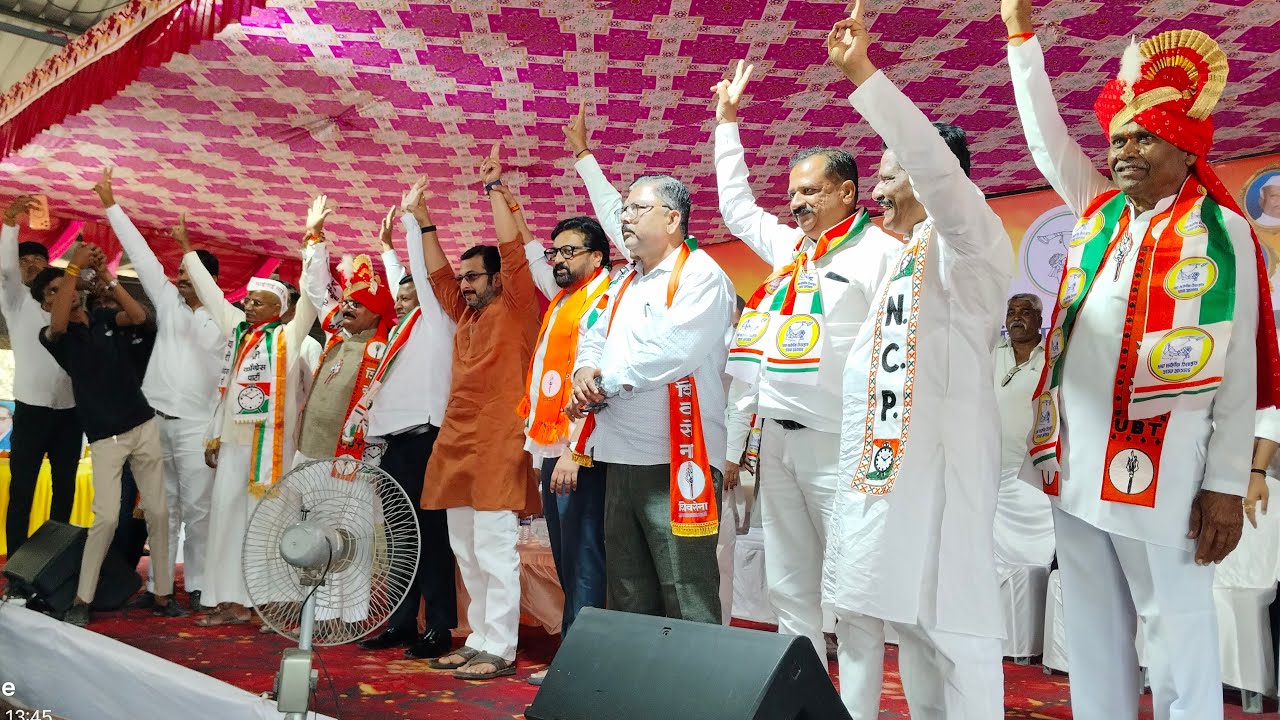अमोल कोल्हे, अतुल बेनके यांसह राष्ट्रवादी, शिवसेना आघाडीच्या मेळाव्याला सुरुवात I मोठी गर्दी
