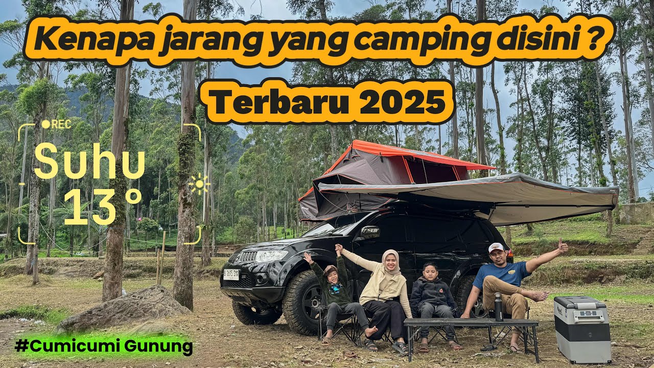 Camping keluarga di hutan pinus, hot spring, sungai | Awana camping ground Ciwidey | Pajero 4x4