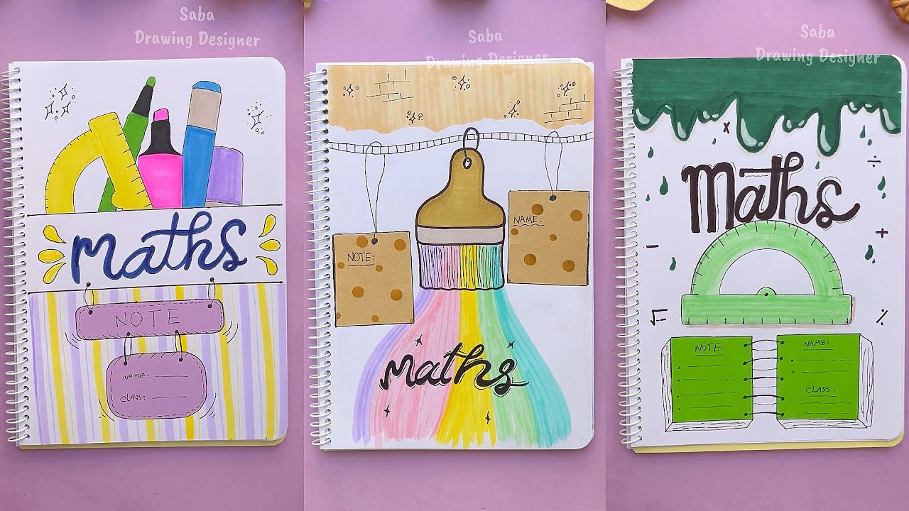 😧Ohhhhh No !!! 😧5 MATHS Frontpage-Drawing Idea-Aesthetic Notebook Cover Designs
