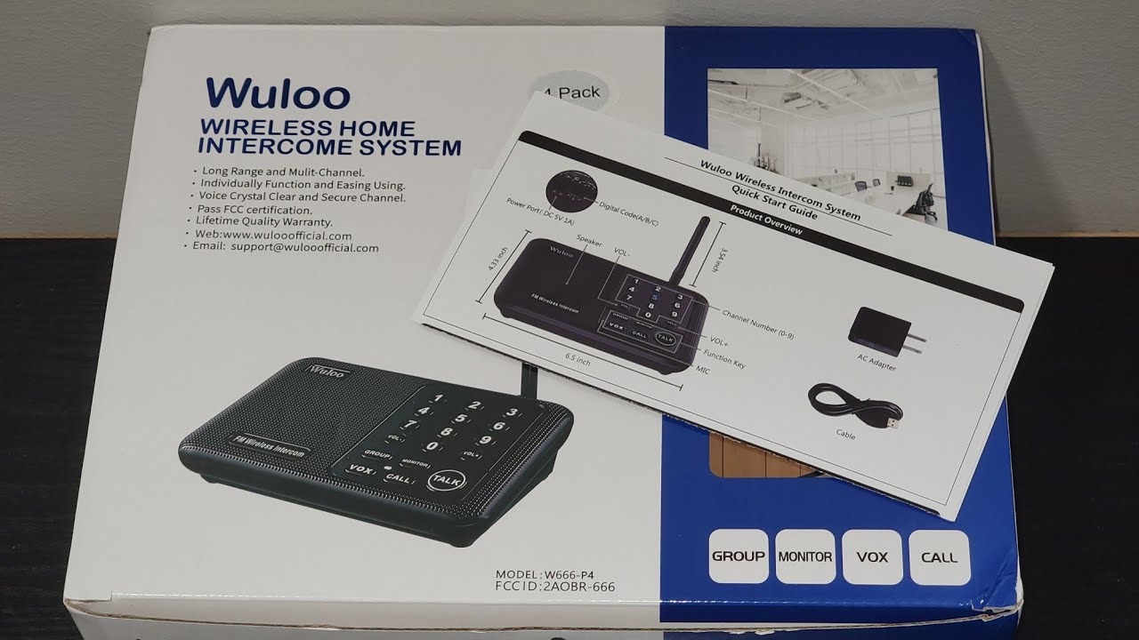 Wuloo WL666 Intercom 4 Pack - Unboxing, Setup, Install, and Review in 4K
