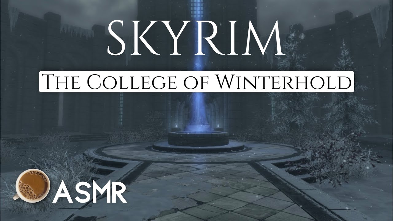 Skyrim ASMR Ambience | Snowed in at The College of Winterhold ❄️🧙‍♂️