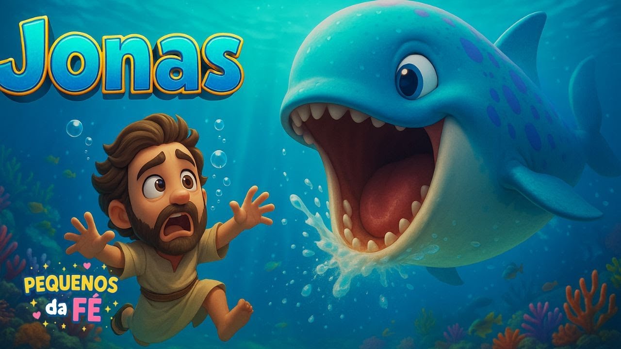 👉 Jonas e a Baleia 🐳 (O Grande Peixe) | Hist&oacute;ria B&iacute;blica Infantil Animada