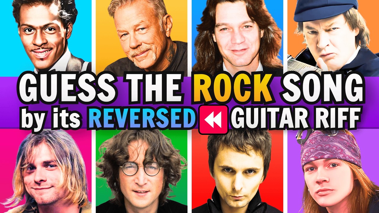 Guess the ROCK song by its REVERSED GUITAR RIFF ⏪🎸🤘 | Music Quiz