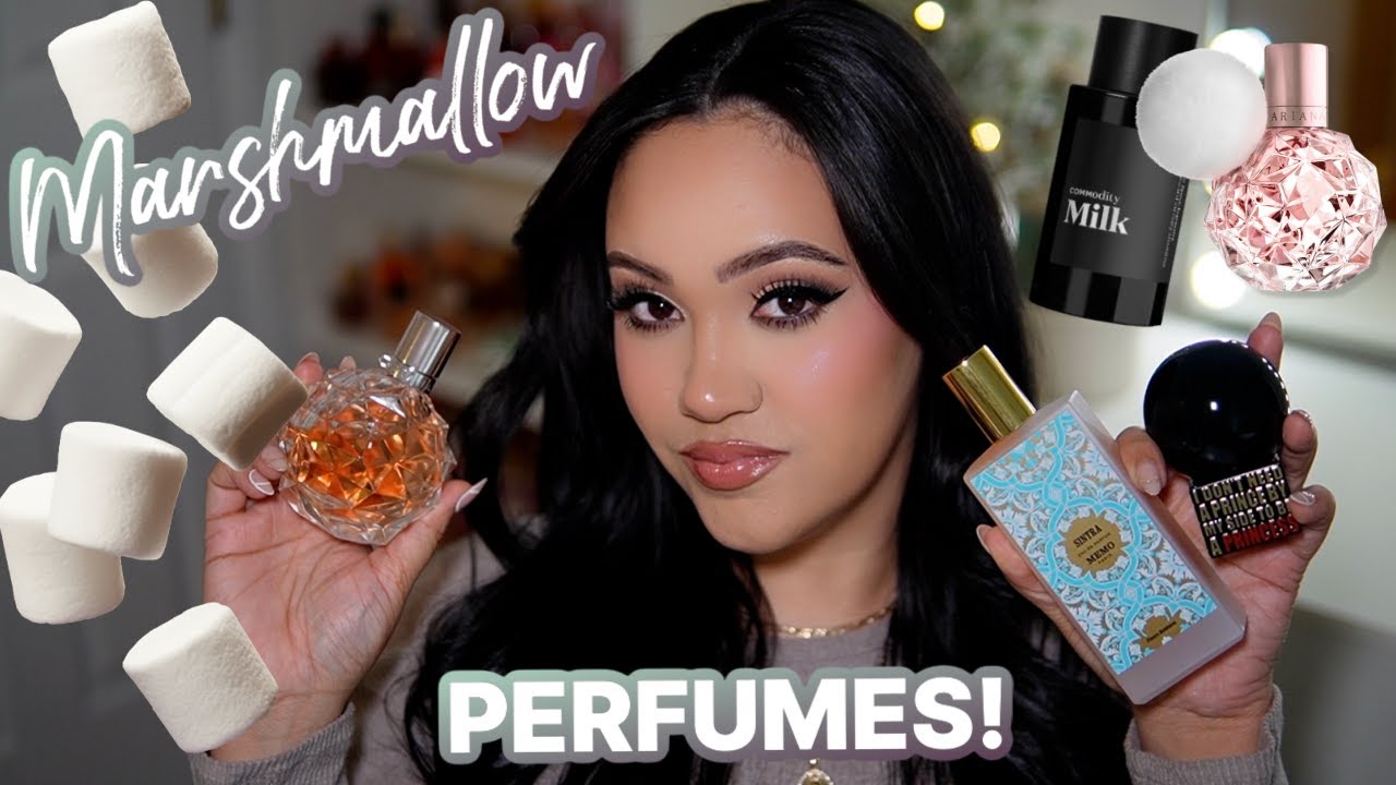 MARSHMALLOW PERFUMES IN MY COLLECTION | POWDERY, SWEET, & FLUFFY PERFUMES |  AMY GLAM ✨