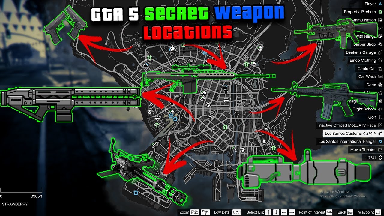 GTA 5 - All Secret and Rare Weapon Locations (Rail Gun, Sniper Rifle & more)