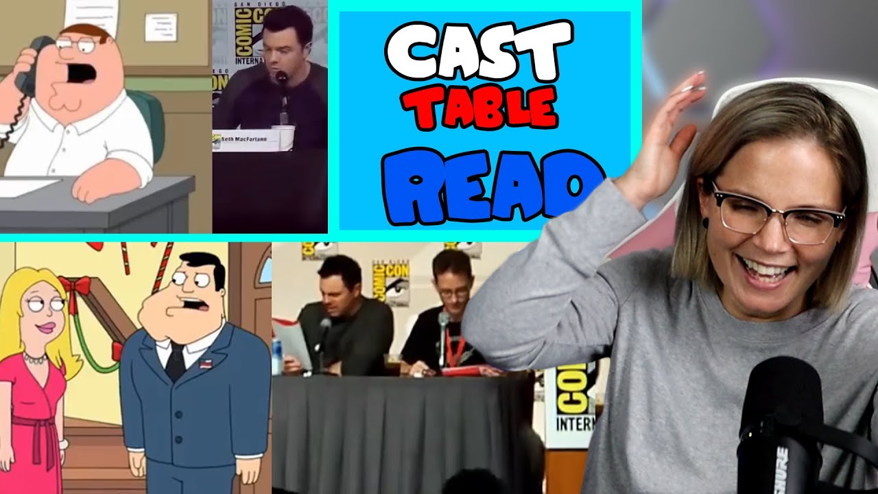 Seth MacFarlane American Dad Family Guy  and cast doing voices (Reaction with Teacher and Coach)