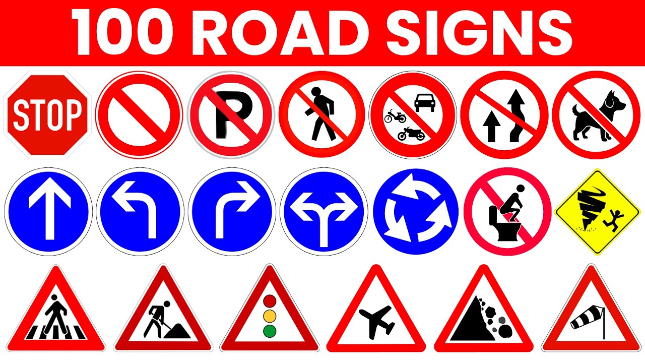 100 Road Sign Meanings Explained | Traffic Signs You Must Know | Safety & Warning Signs