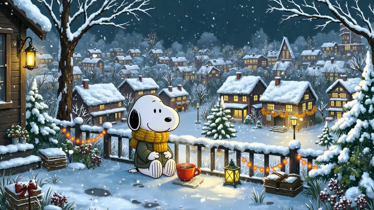 Snoopy’s Quiet Winter Cabin ☕❄️ Soft Lofi Beats for Study, Focus & Relax 🌙 Chill Lofi Music