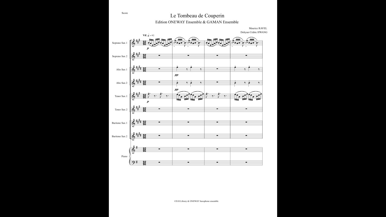 Maurice Ravel - Le Tombeau de Couperin (ver. Sax octet + Piano) arr. Dohyun Cédric HWANG