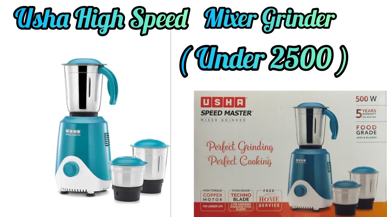 Usha Mixer Grinder Sm500m13 Speed  Master (3.Jar Dual Tone Colours) Perfect grinding perfect cooking