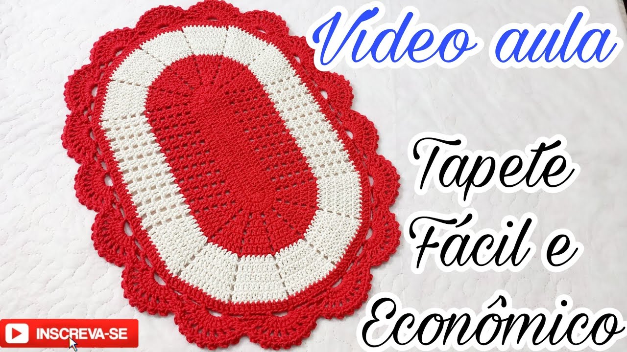 Video aula || Tapete fácil e econômico @franbarletacroche #tapetedecroche