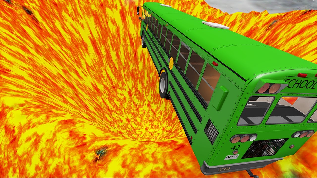 Car Jumps vs Hot Volcano #3 &ndash; BeamNG Drive