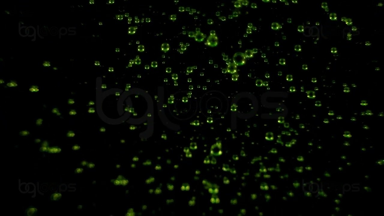 Green Bubbles - Realistic - Science - Full HD - 1080 - Seamless Loop