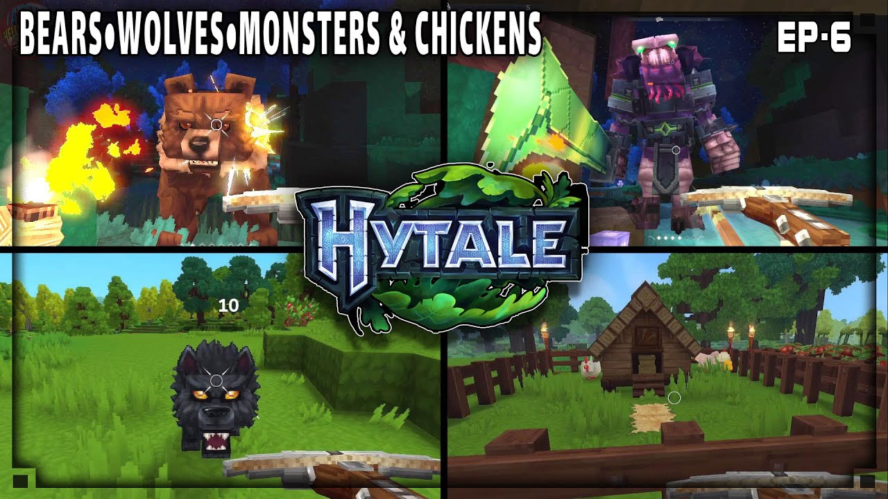Bears•Wolves•Monsters•Chickens & Table Updrades! Hytale ep6