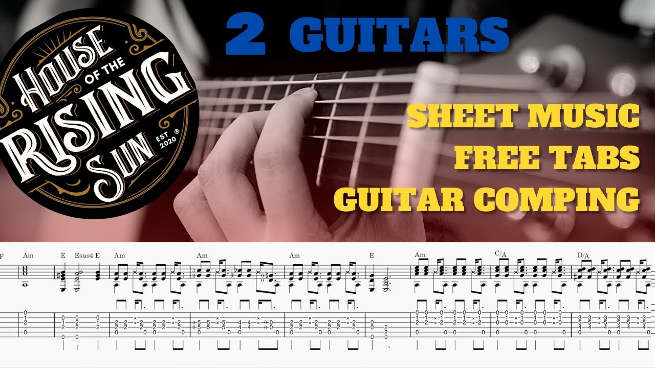 House of the Rising Sun, Guitar cover. Comping,(Pdf, guitar tabs, free sheet music)