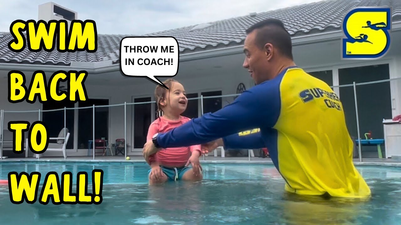 Swim Lessons for kids | How to teach a child to swim back to wall | Full Exercise 2 years old