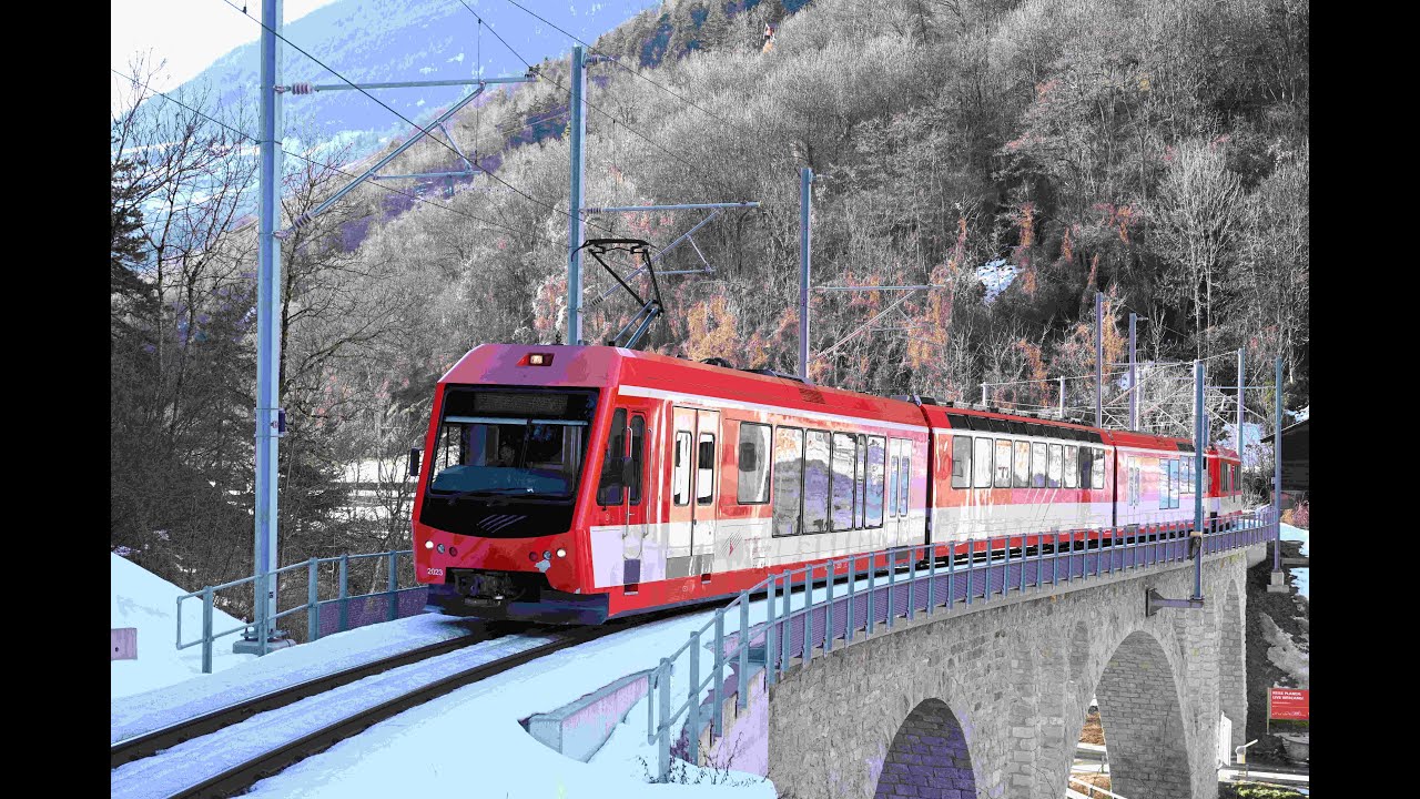 Switzerland - MGB - Matterhorn Gotthard Bahn (ex. FO & BVZ) - De Zermatt à Oberwald - Janvier 2025