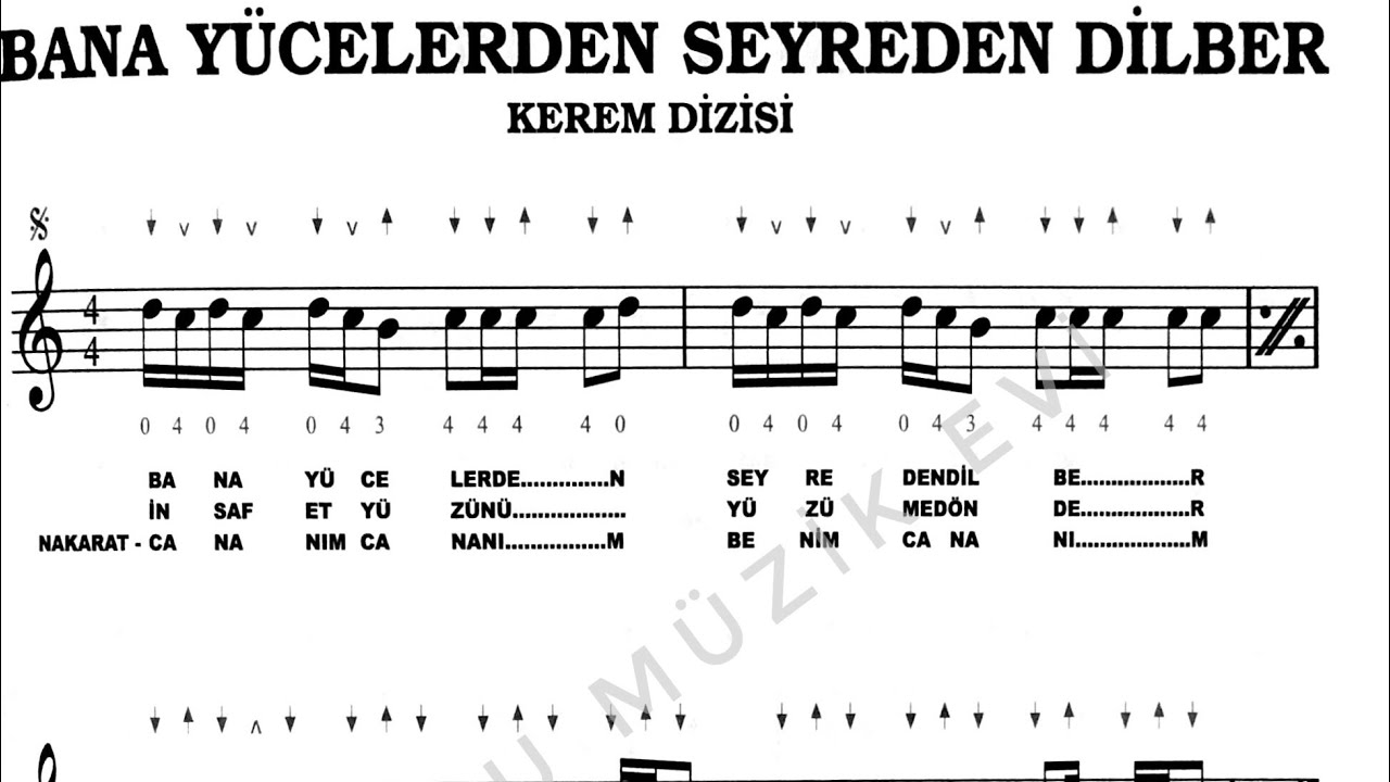 Bana yücelerden seyreden dilber solfej