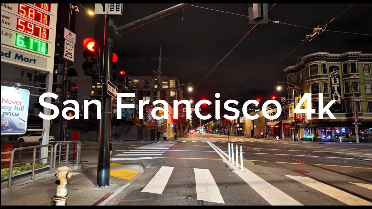 San Francisco 4k -  Downtown night/drive