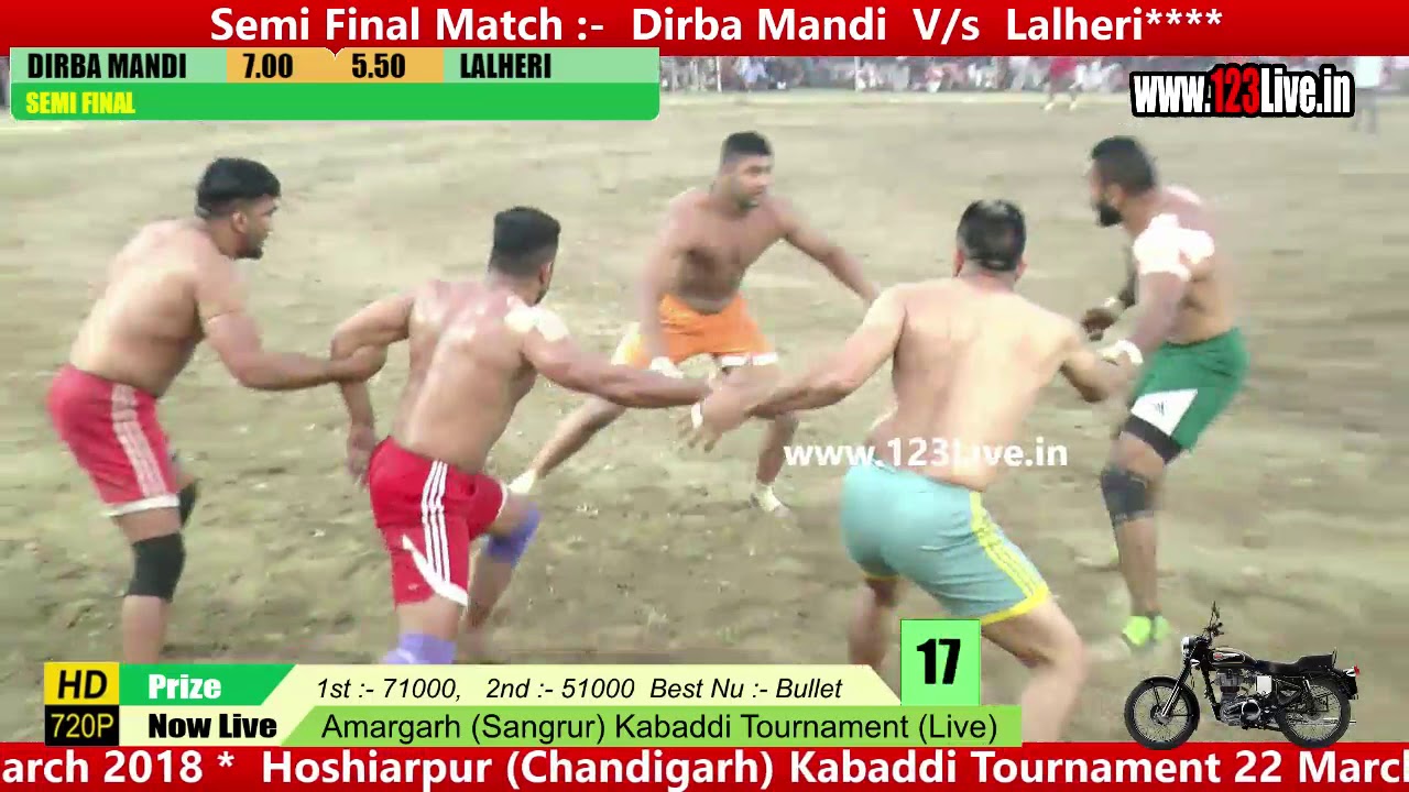 1st SemiFinal : Amargarh (Sangrur) Kabaddi Tournament (Live) 11 March 2018/www.123Live.in