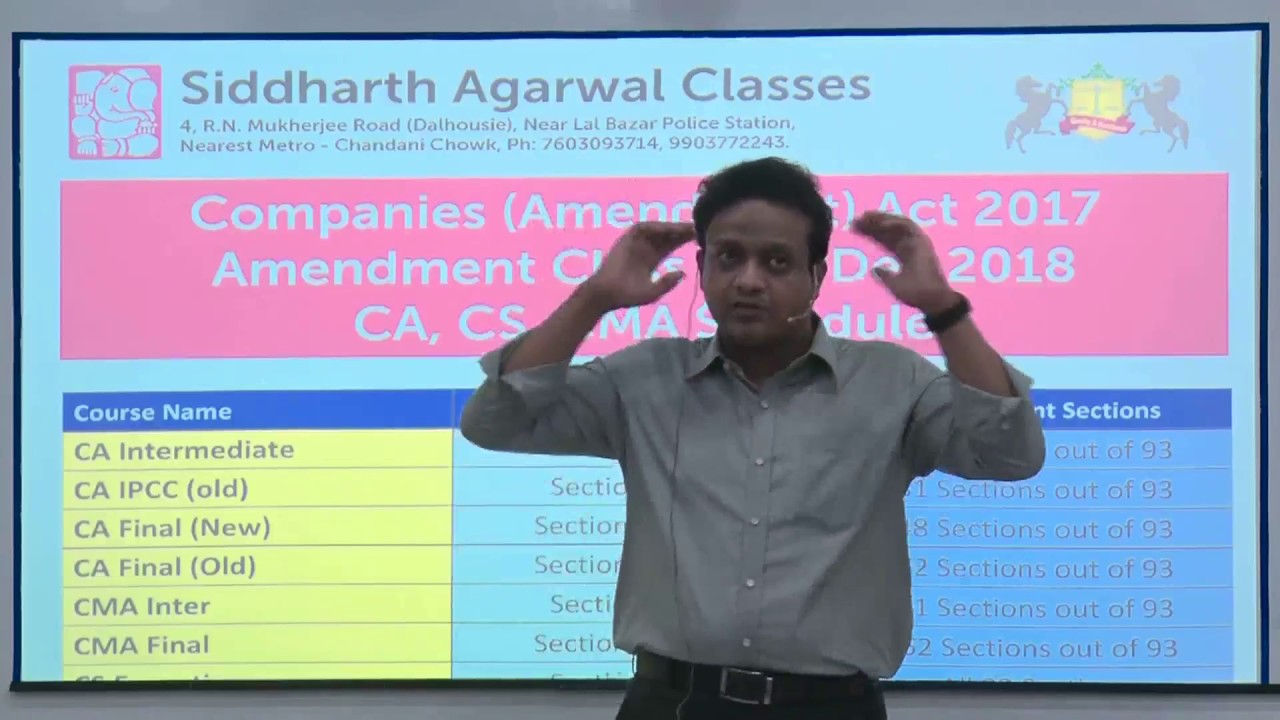 Companies (Amendment) Act 2017 &ndash; 93 Sections - Class Schedule & Applicability for Nov/Dec 2018.