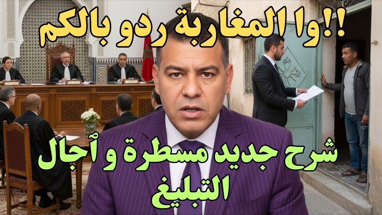 🔔 قانون التبليغ الجديد: د . معتوق يوضح مسطرة وآجال التبليغ اللي كتهدد مصالح المغاربة