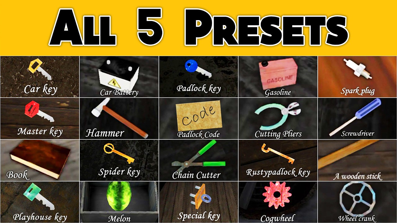 How to Find EVERY Item in Granny 1.8 | All 5 Presets Walkthrough