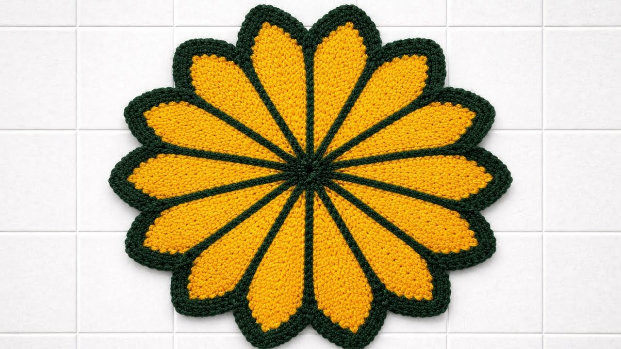 12,कली और दो रंगों का बड़े आकार का पायदान बनाएं/new design doormat/