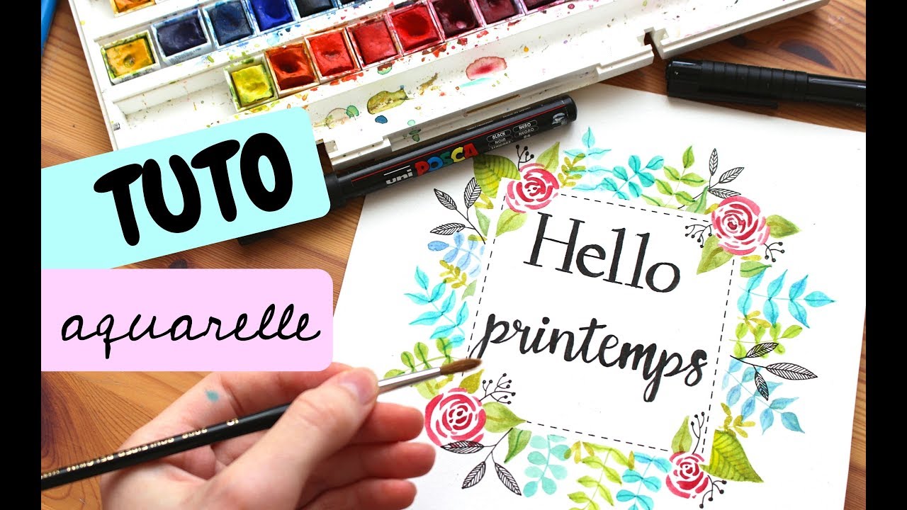TUTO AQUARELLE - Hello printemps !